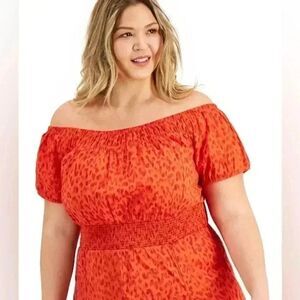 INC printed fit & flare dress. Full skirt elastic waist.